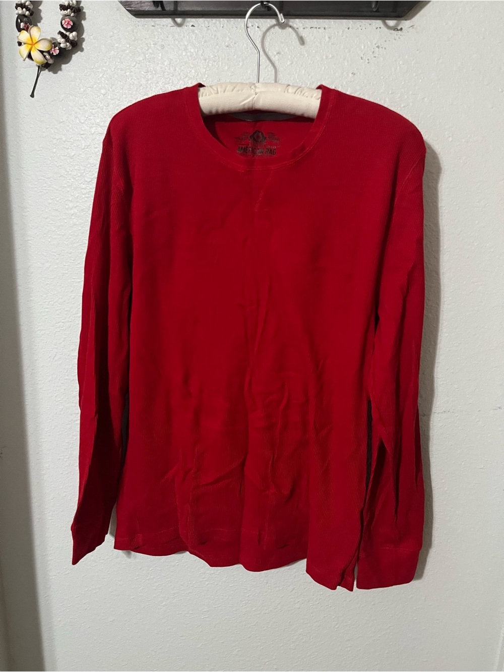 American Rag Red Long-Sleeve Thermal Tee